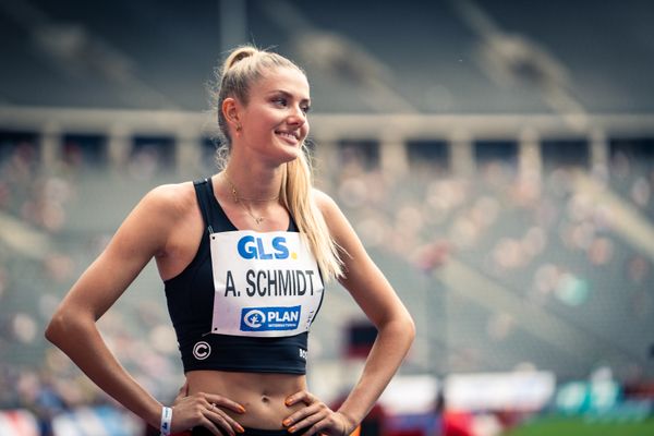 Alica Schmidt (SCC Berlin) waehrend der deutschen Leichtathletik-Meisterschaften im Olympiastadion am 25.06.2022 in Berlin